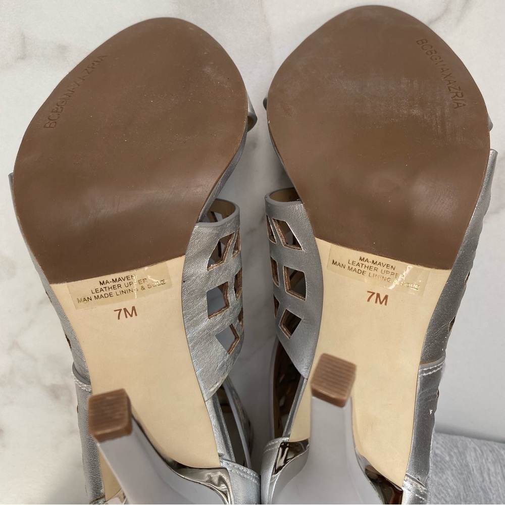 BCBG Maxazria Maven metallic silver heels - Picture 5 of 7